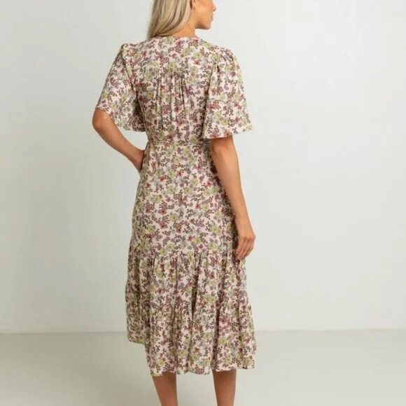 Harni Size 10 Ophelia Midi Floral Wrap Dress - Picture 11 of 11